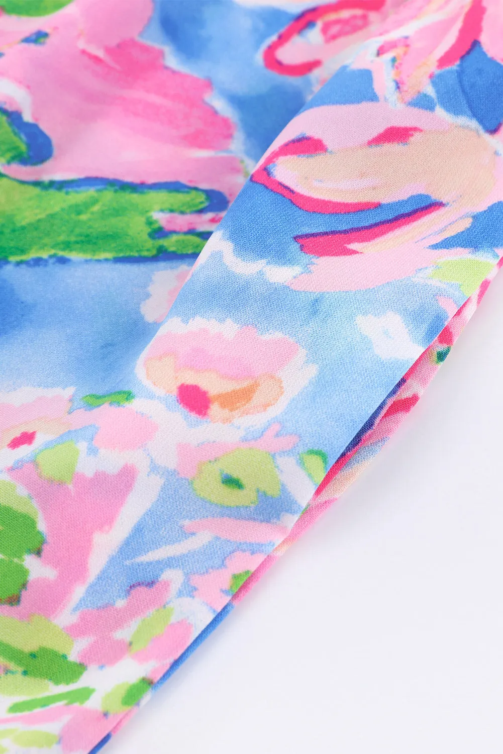 Floral Smocked Square Neck Jumpsuit with Pockets