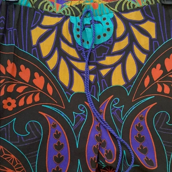 Flying Tomato Colorful Patterned Wide Leg Flowy Pant Size M