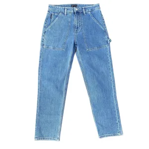 Frank And Oak Jeans Women 30 Blue Relaxed Taper Fit Utility Carpenter Gorpcore