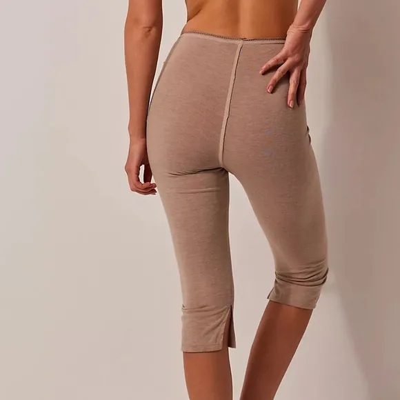 Free People Intimately Black Mix It Up Capri Pants