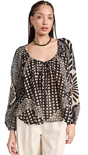 Free People Women's Elena Printed, Black Combo, M