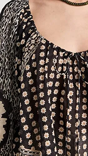 Free People Women's Elena Printed, Black Combo, M