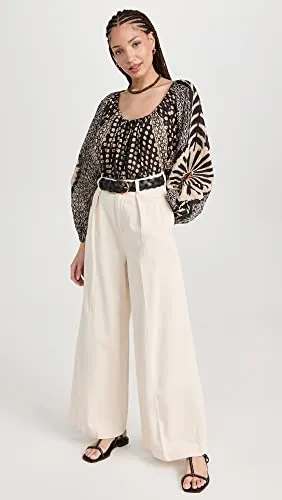 Free People Women's Elena Printed, Black Combo, M