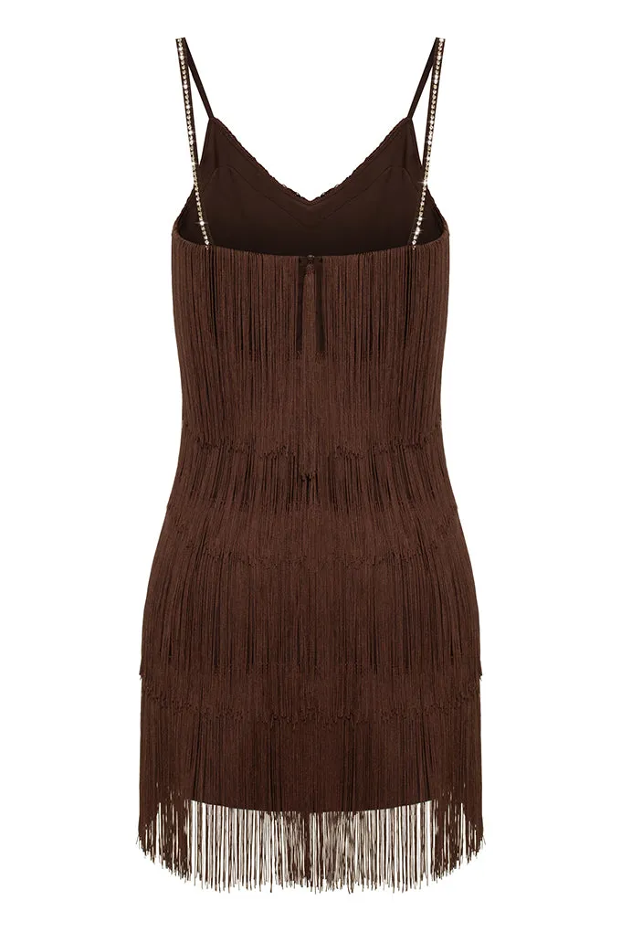 Fringed silhouette dress
