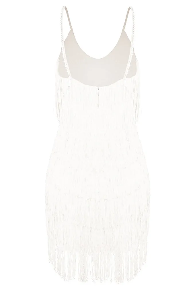 Fringed silhouette dress