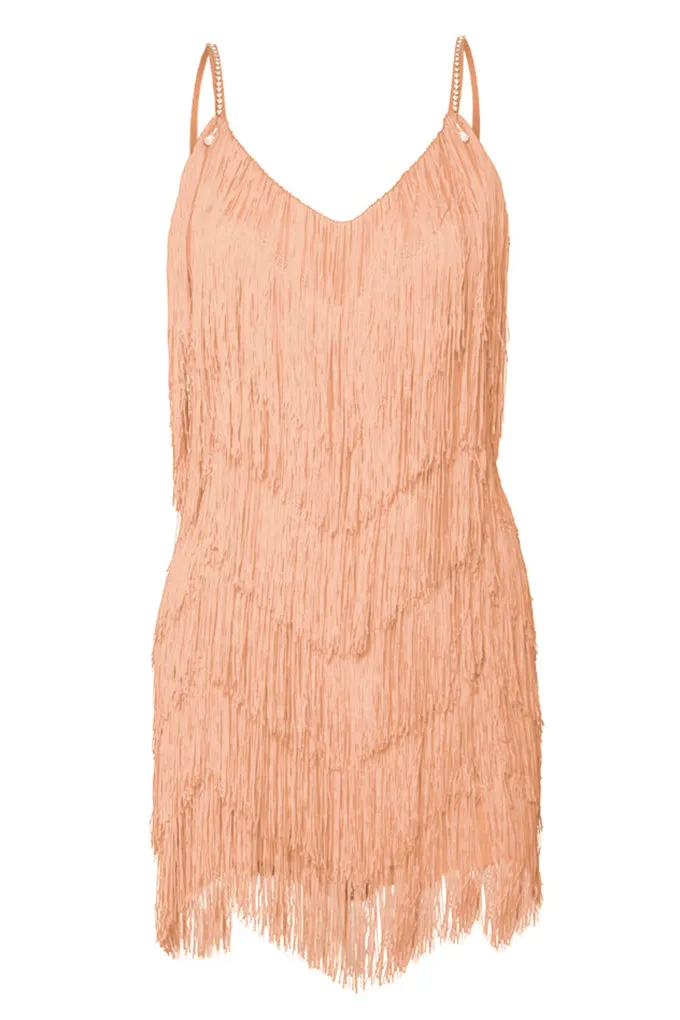 Fringed silhouette dress