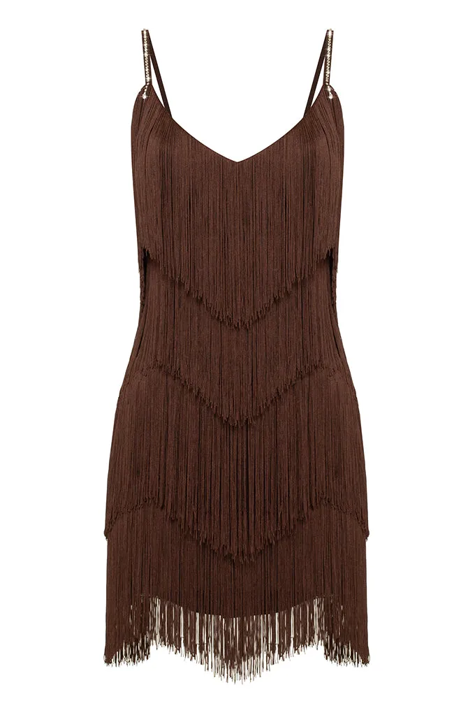 Fringed silhouette dress