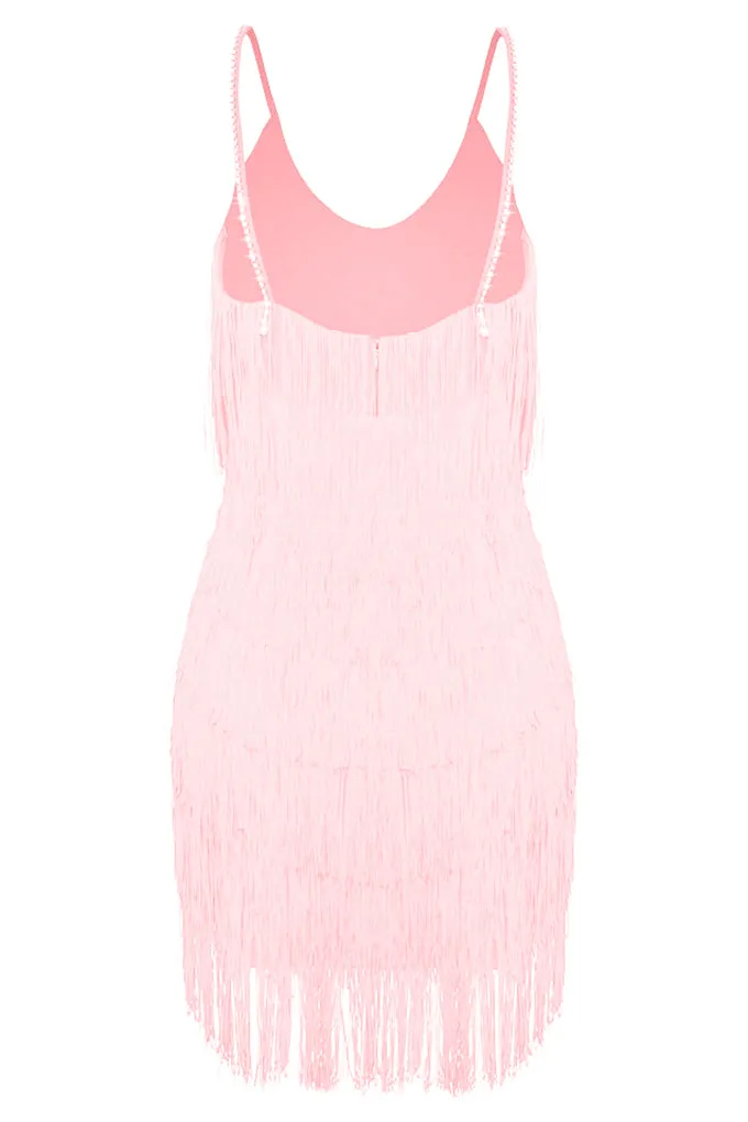 Fringed silhouette dress