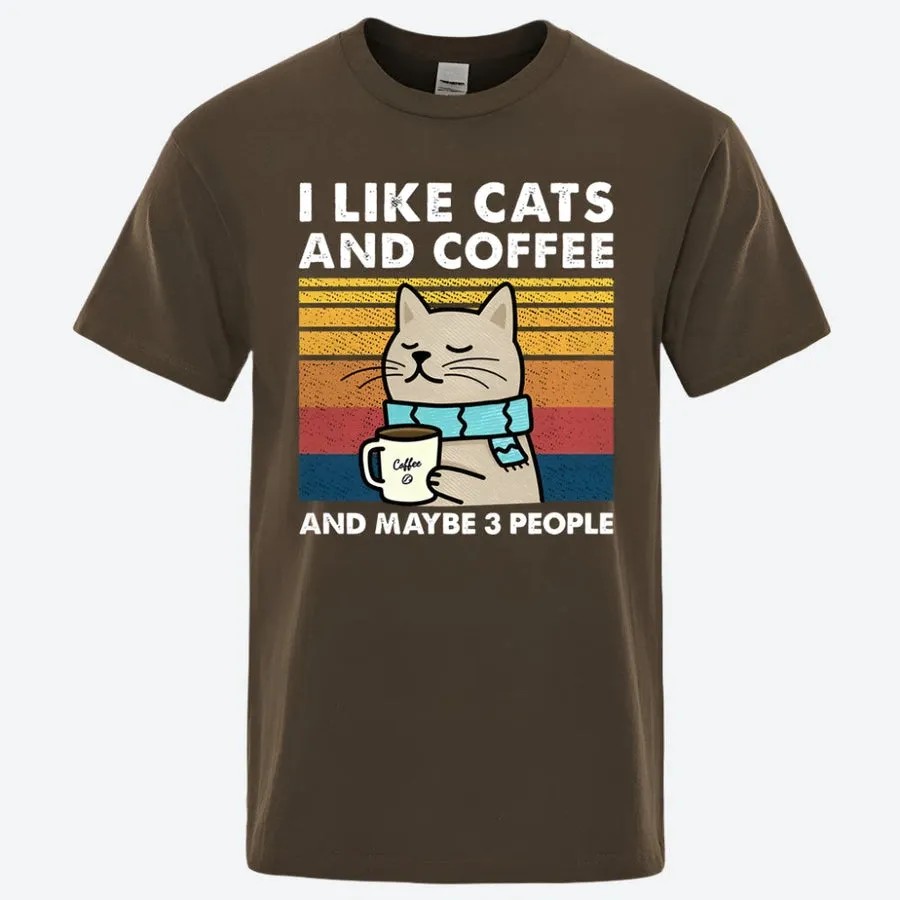 Funny Cats and Coffee Graphic T-Shirts