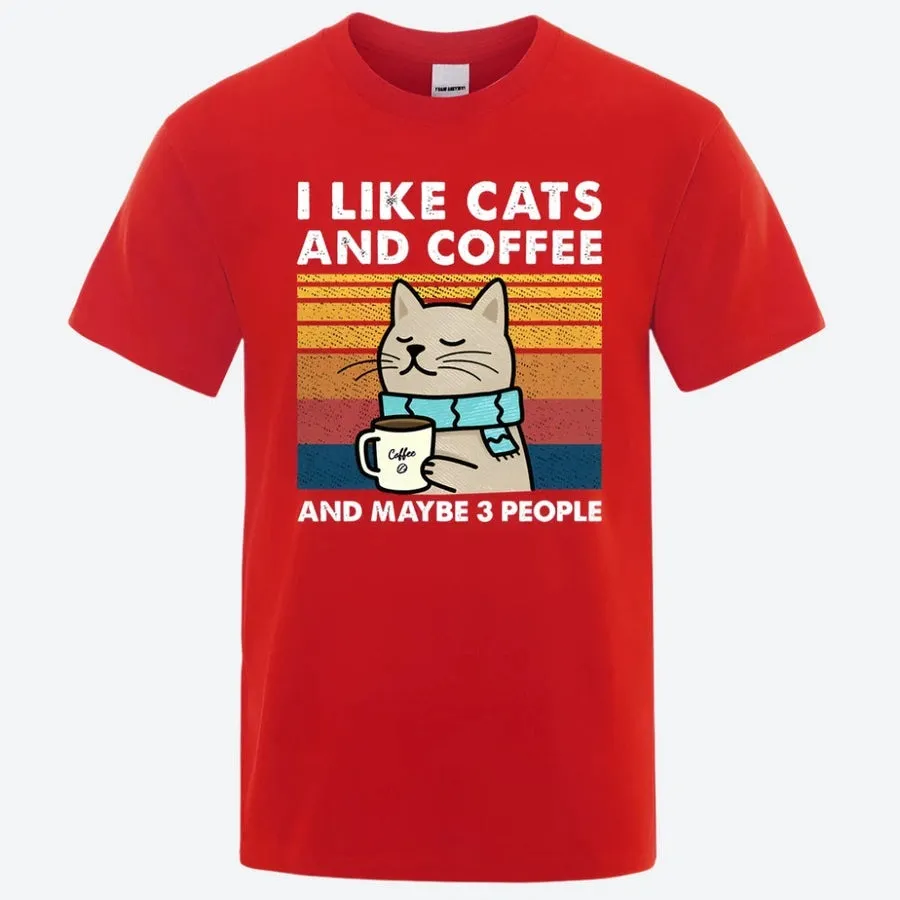 Funny Cats and Coffee Graphic T-Shirts