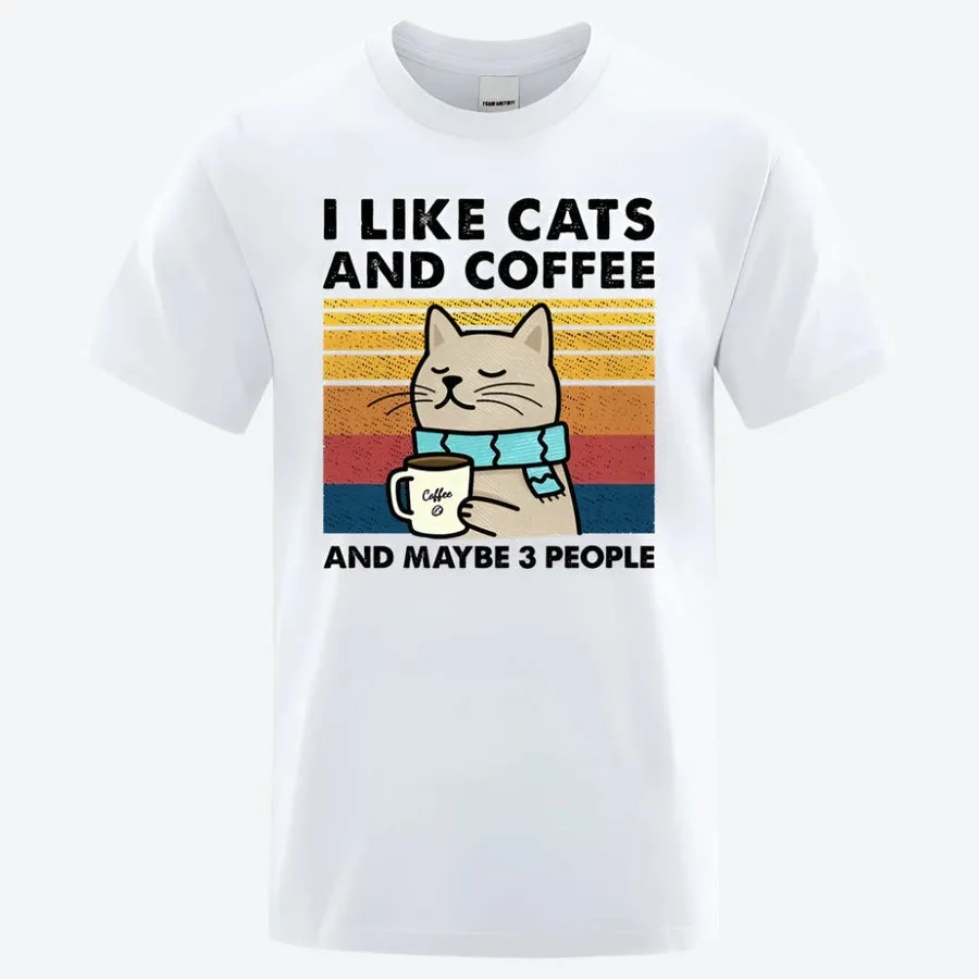 Funny Cats and Coffee Graphic T-Shirts