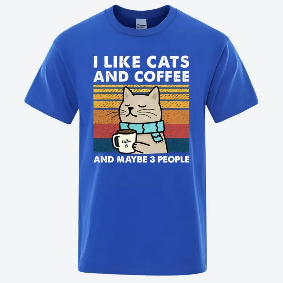 Funny Cats and Coffee Graphic T-Shirts