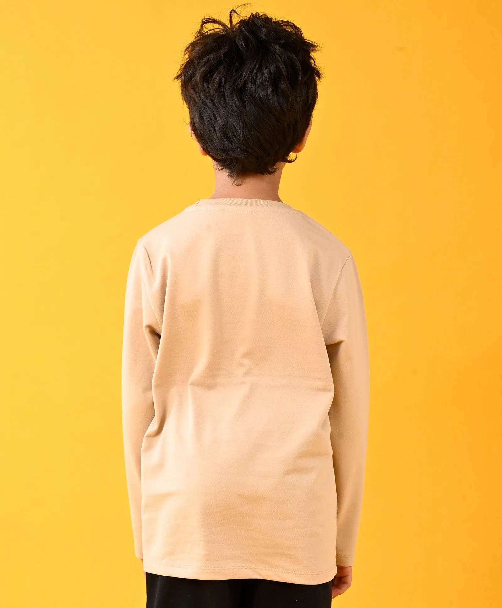 GAMER BEIGE LONG SLEEVES BOYS T-SHIRT - BEIGE
