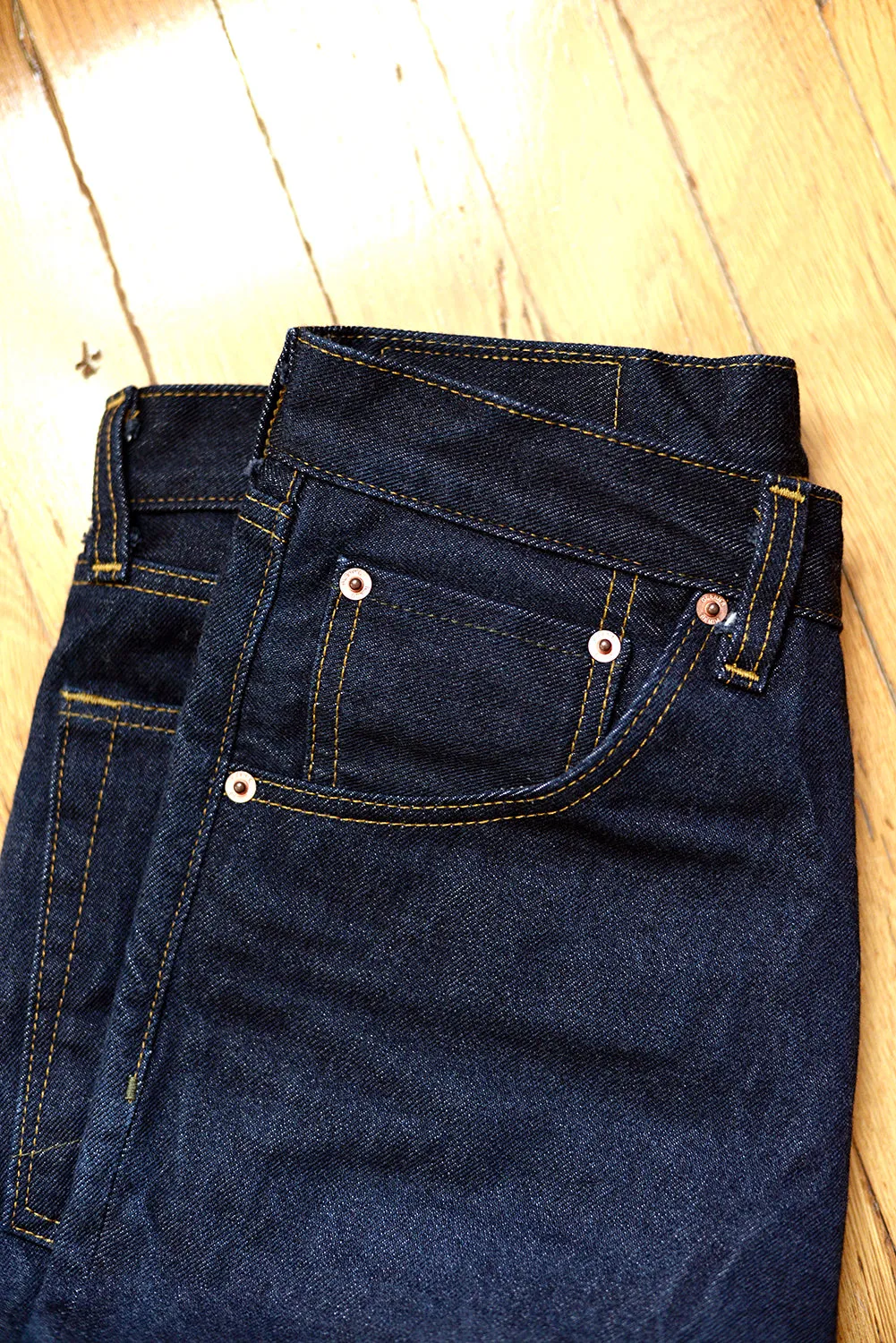 GD112 SLOUCHY TAPERED | Raw 13 Oz Selvedge Denim - Classic Indigo