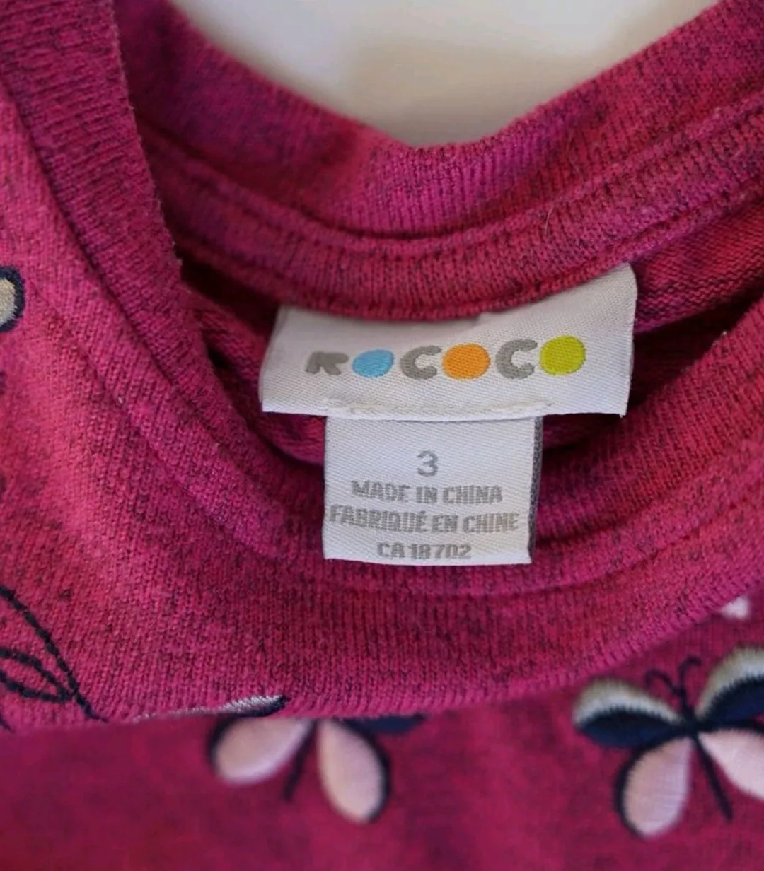 GIRL SIZE 3 YEARS - ROCOCO Pink Floral Ruffle Sweater EUC B15