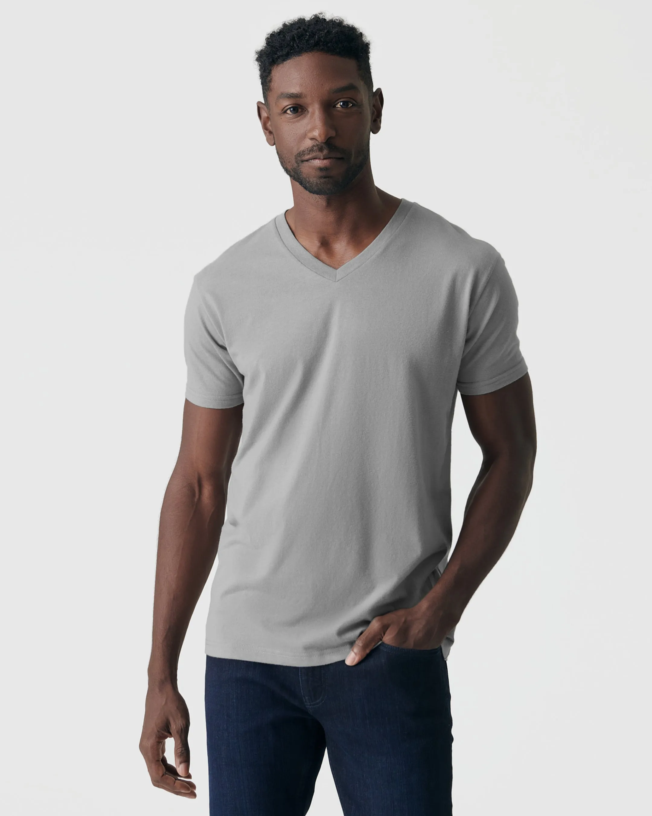 Glacier Gray V-Neck Tee