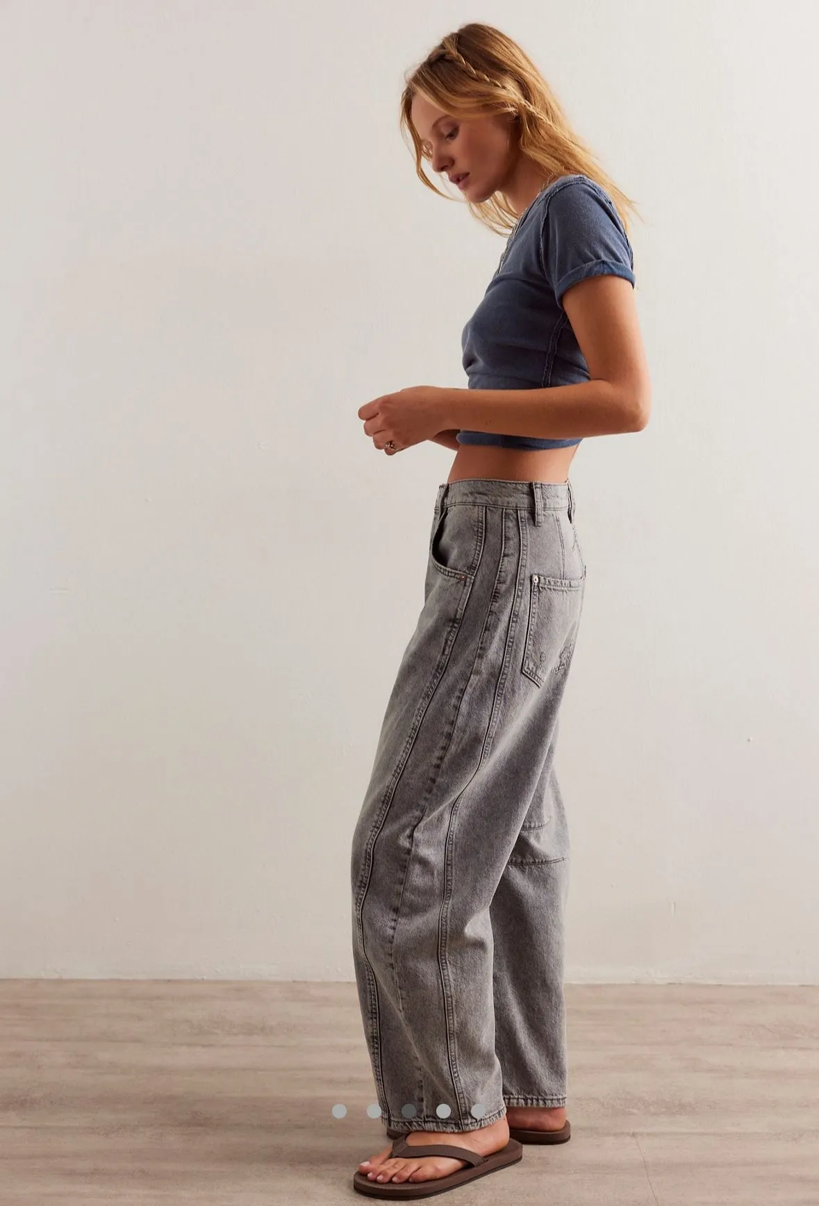 Good Luck Mid Rise Barrel Jean in Archive Grey