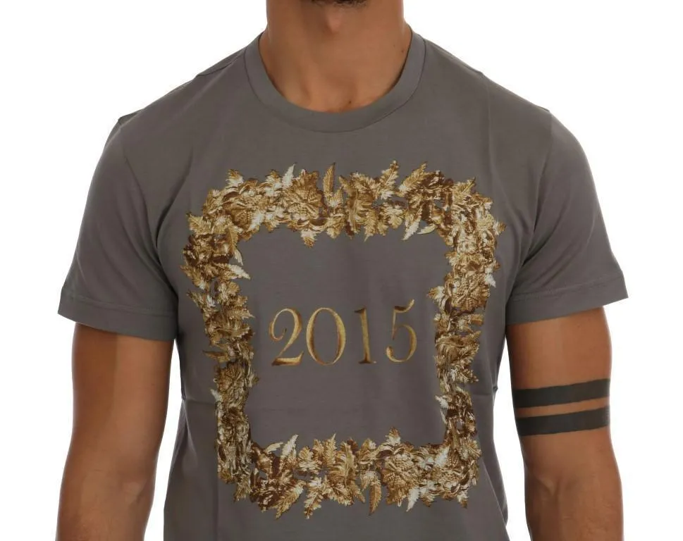 Gray Cotton 2015 Motive T-Shirt