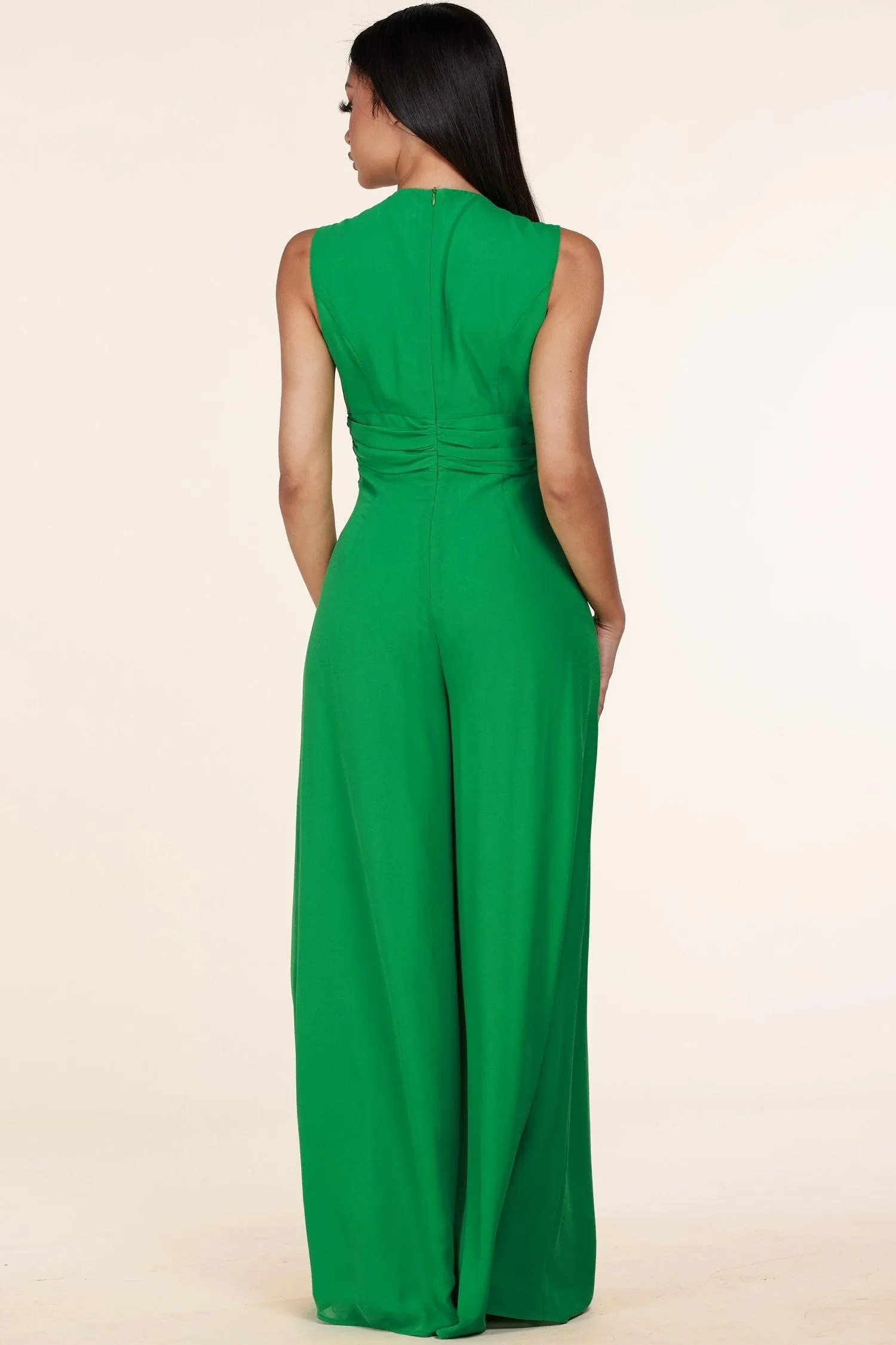 GREEN JUMPSUIT WITH A FLARE