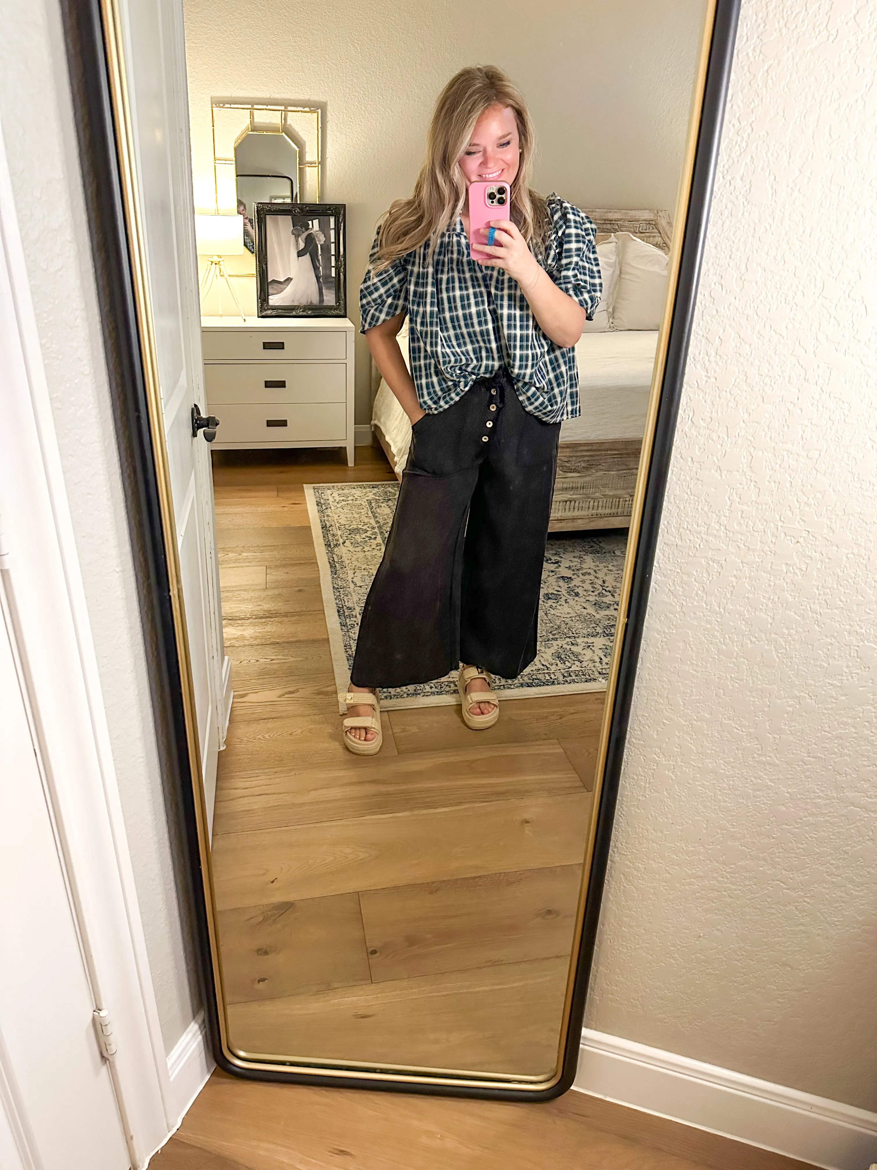 Green Plaid Blouse