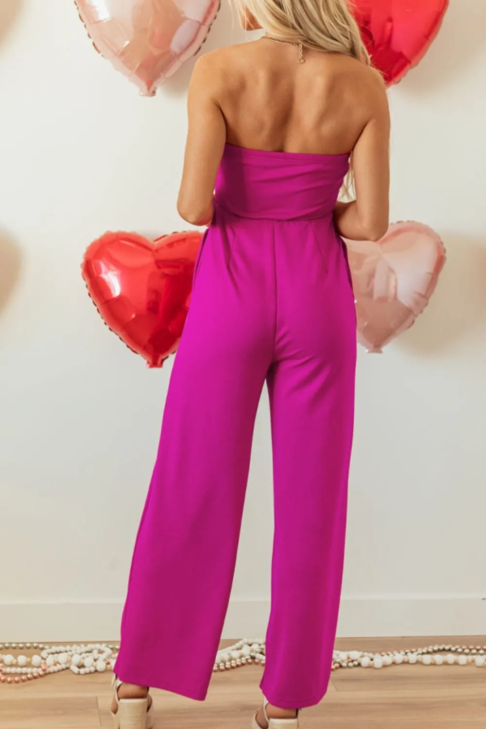 GYPSY - Tied Tube Top Wide Leg Jumpsuit
