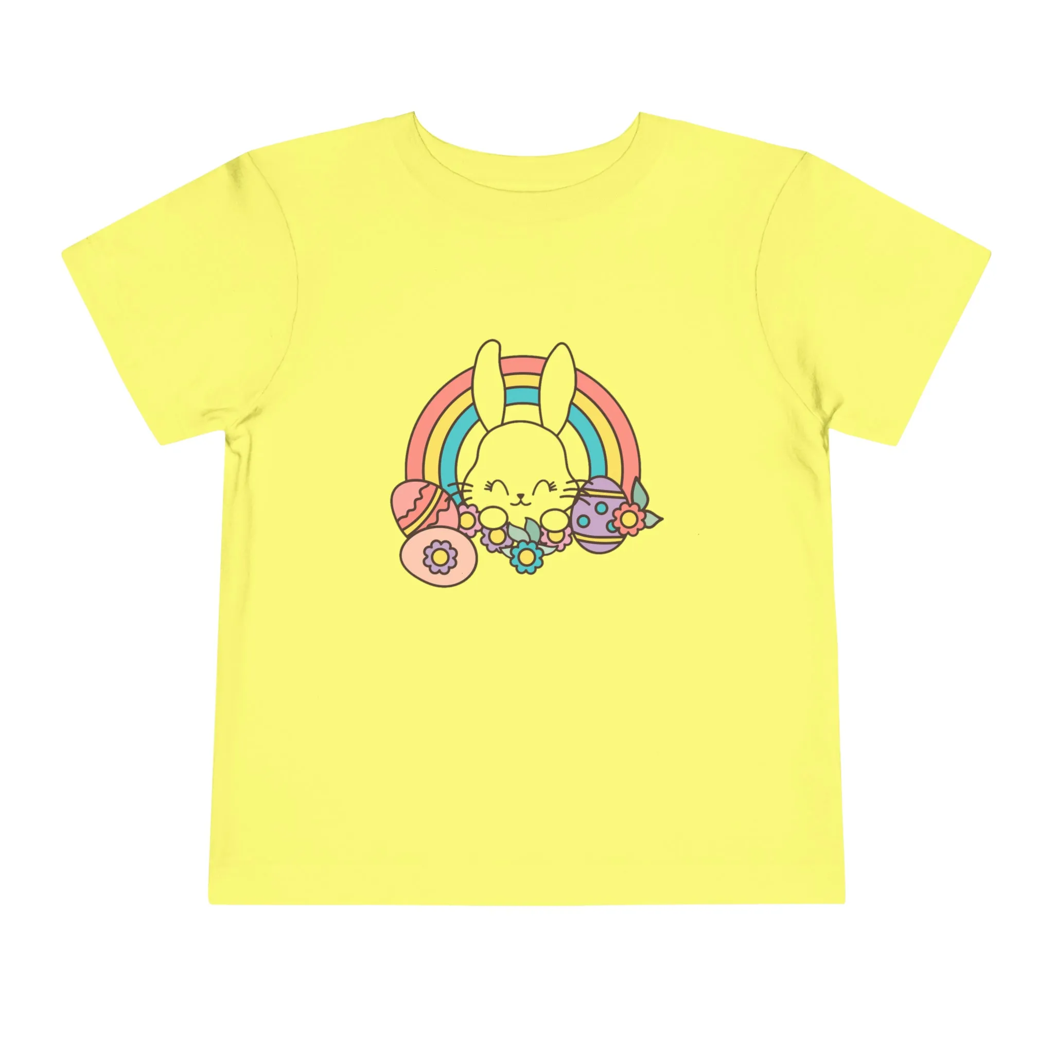 Happy Easter Rainbow Bunny - Toddler Short Sleeve Tee