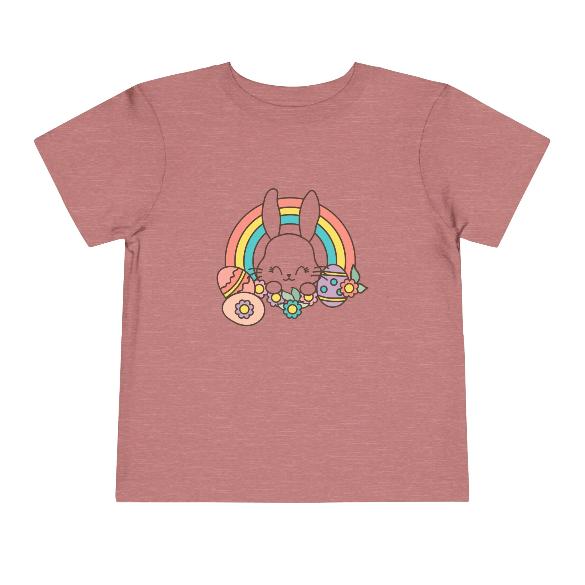 Happy Easter Rainbow Bunny - Toddler Short Sleeve Tee