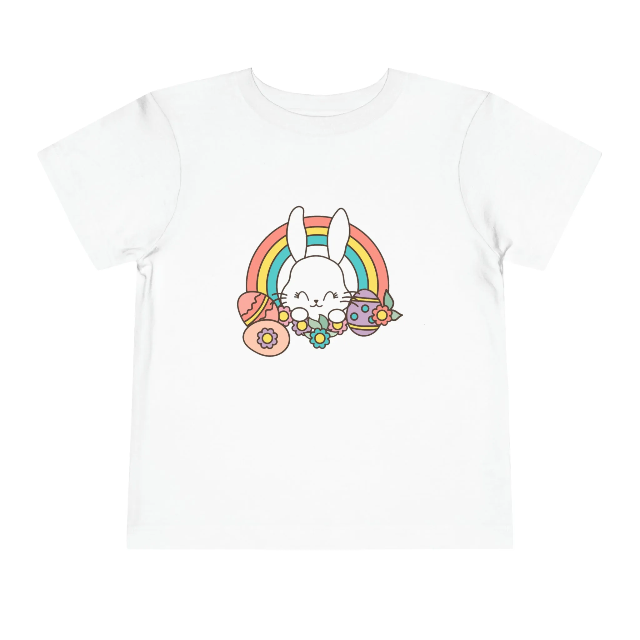 Happy Easter Rainbow Bunny - Toddler Short Sleeve Tee