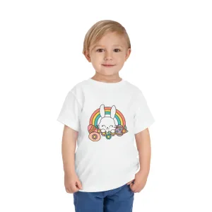 Happy Easter Rainbow Bunny - Toddler Short Sleeve Tee