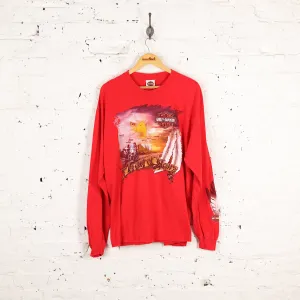 Harley Davidson Trail of Tears Long Sleeve T Shirt - Red - XL