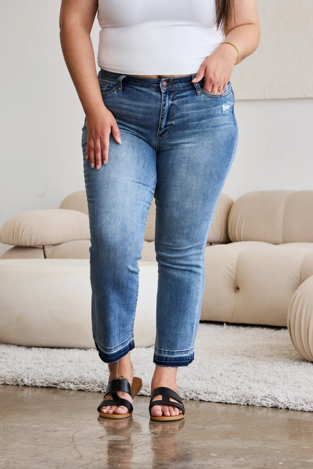 Hazel Blues® |  Judy Blue Release Hem Cropped Bootcut Jeans