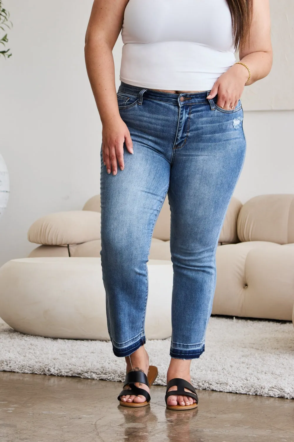 Hazel Blues® |  Judy Blue Release Hem Cropped Bootcut Jeans