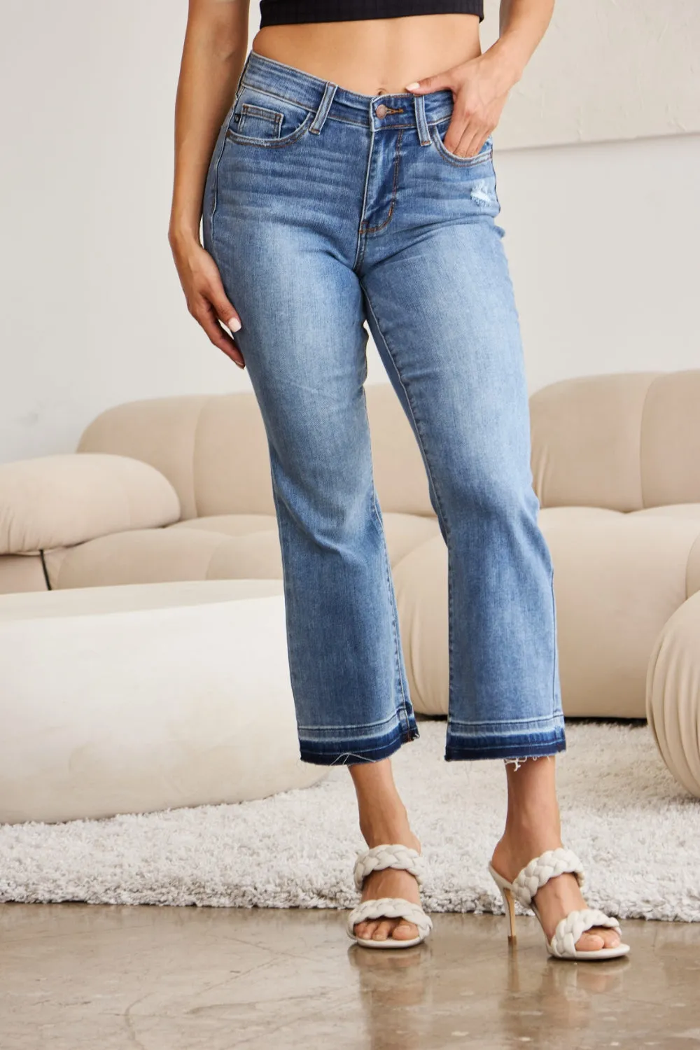 Hazel Blues® |  Judy Blue Release Hem Cropped Bootcut Jeans