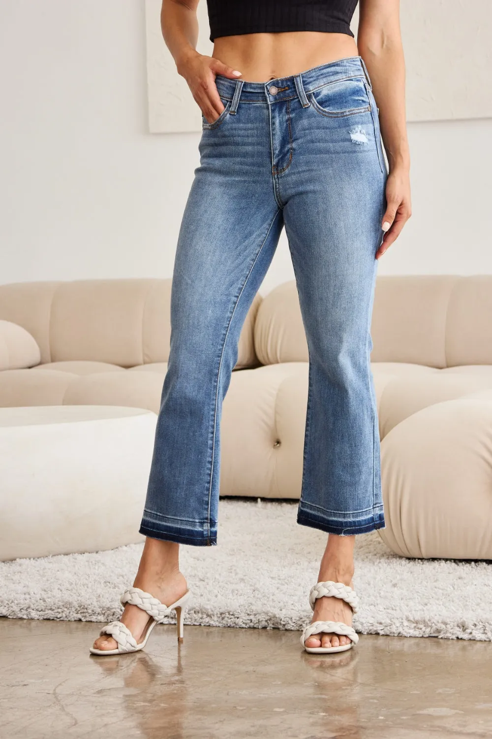 Hazel Blues® |  Judy Blue Release Hem Cropped Bootcut Jeans