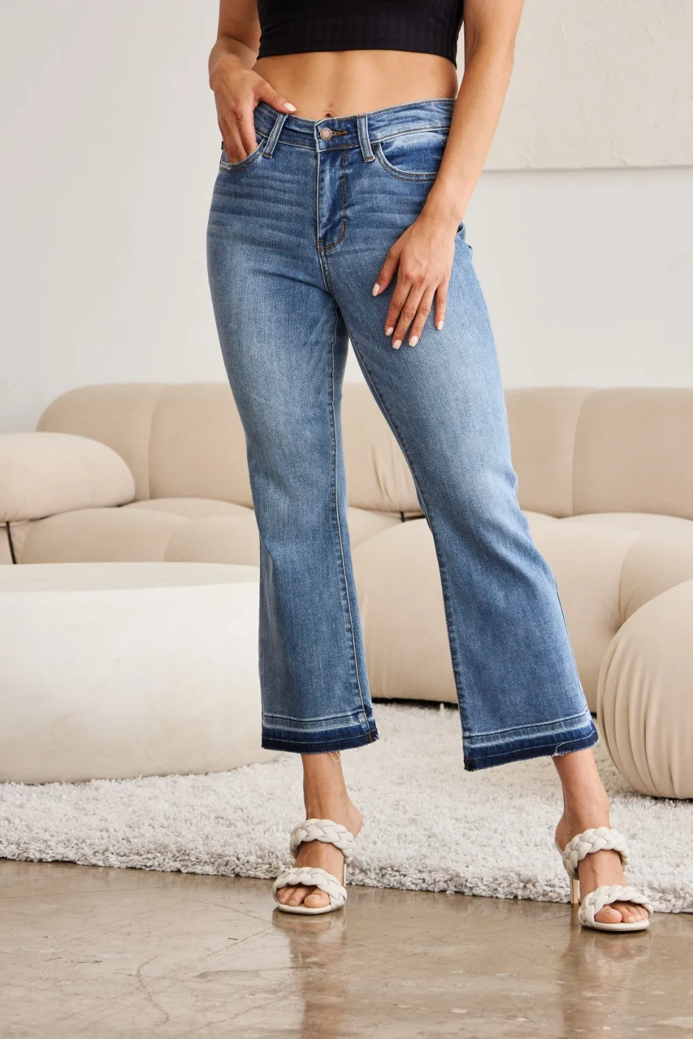 Hazel Blues® |  Judy Blue Release Hem Cropped Bootcut Jeans