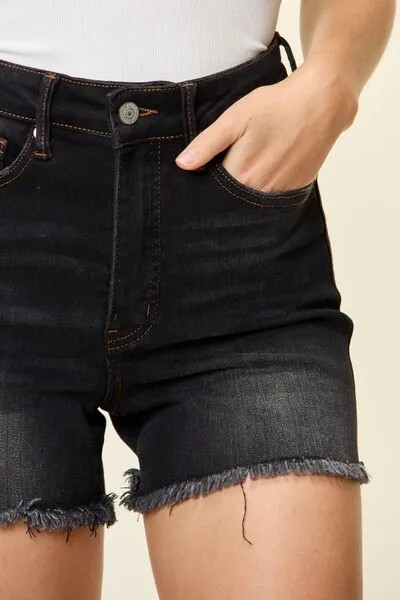 Hazel Blues® |  Judy Blue Tummy Control Fray Hem Shorts