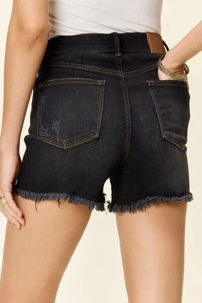 Hazel Blues® |  Judy Blue Tummy Control Fray Hem Shorts