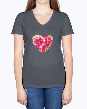 Heart-brushstrokes - Ladies V-neck T-Shirt