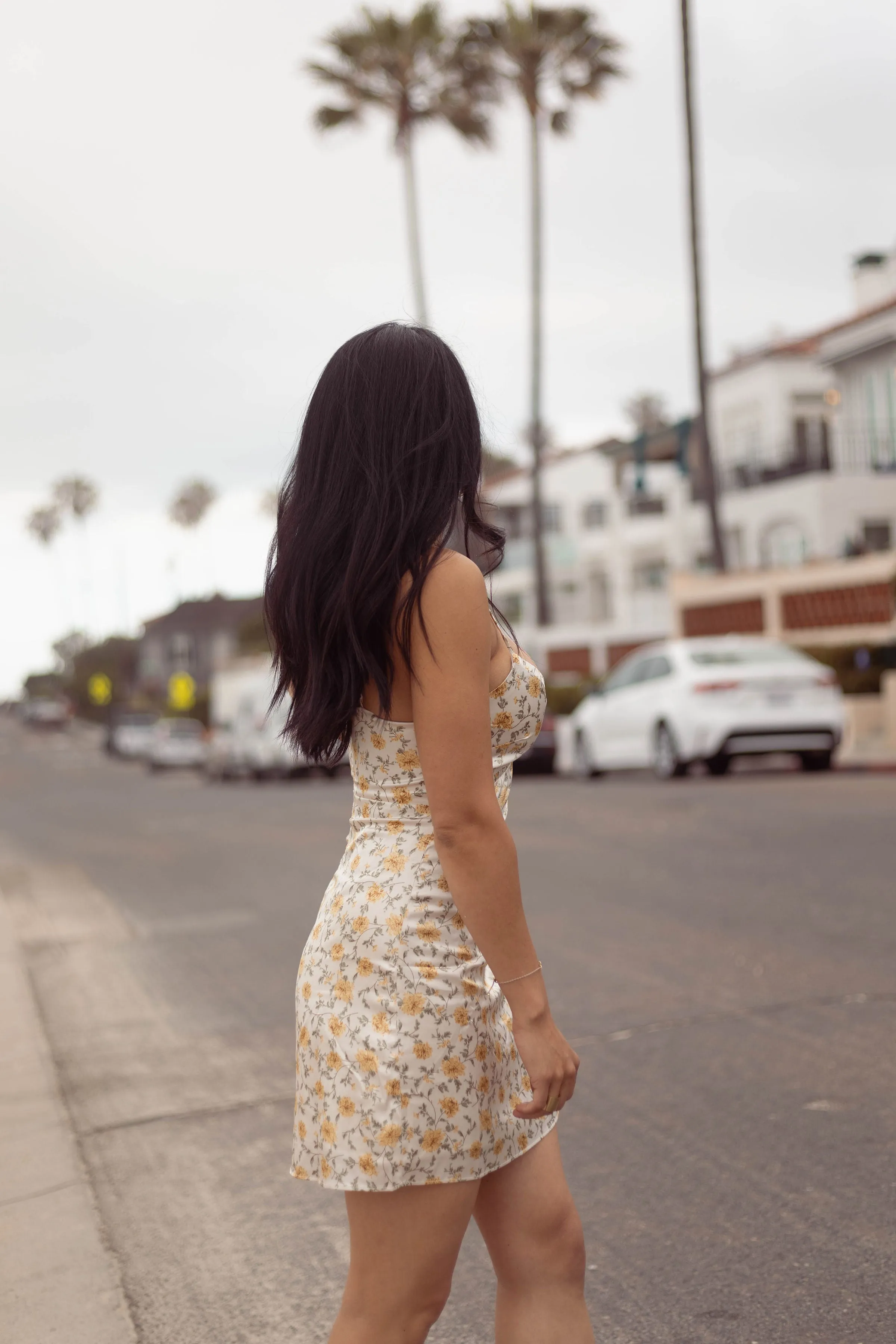 Hey Lover Daisy Satin Floral Mini Dress