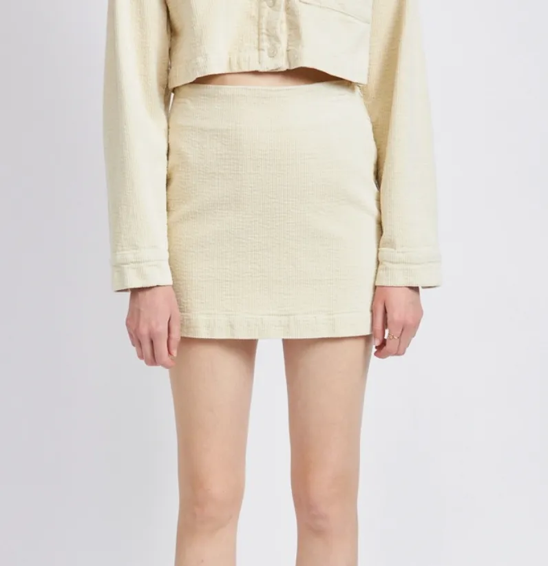 High Waist Corduroy Mini Skirt