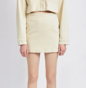 High Waist Corduroy Mini Skirt