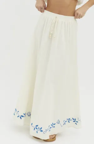 High Waisted Linen Maxi Skirt