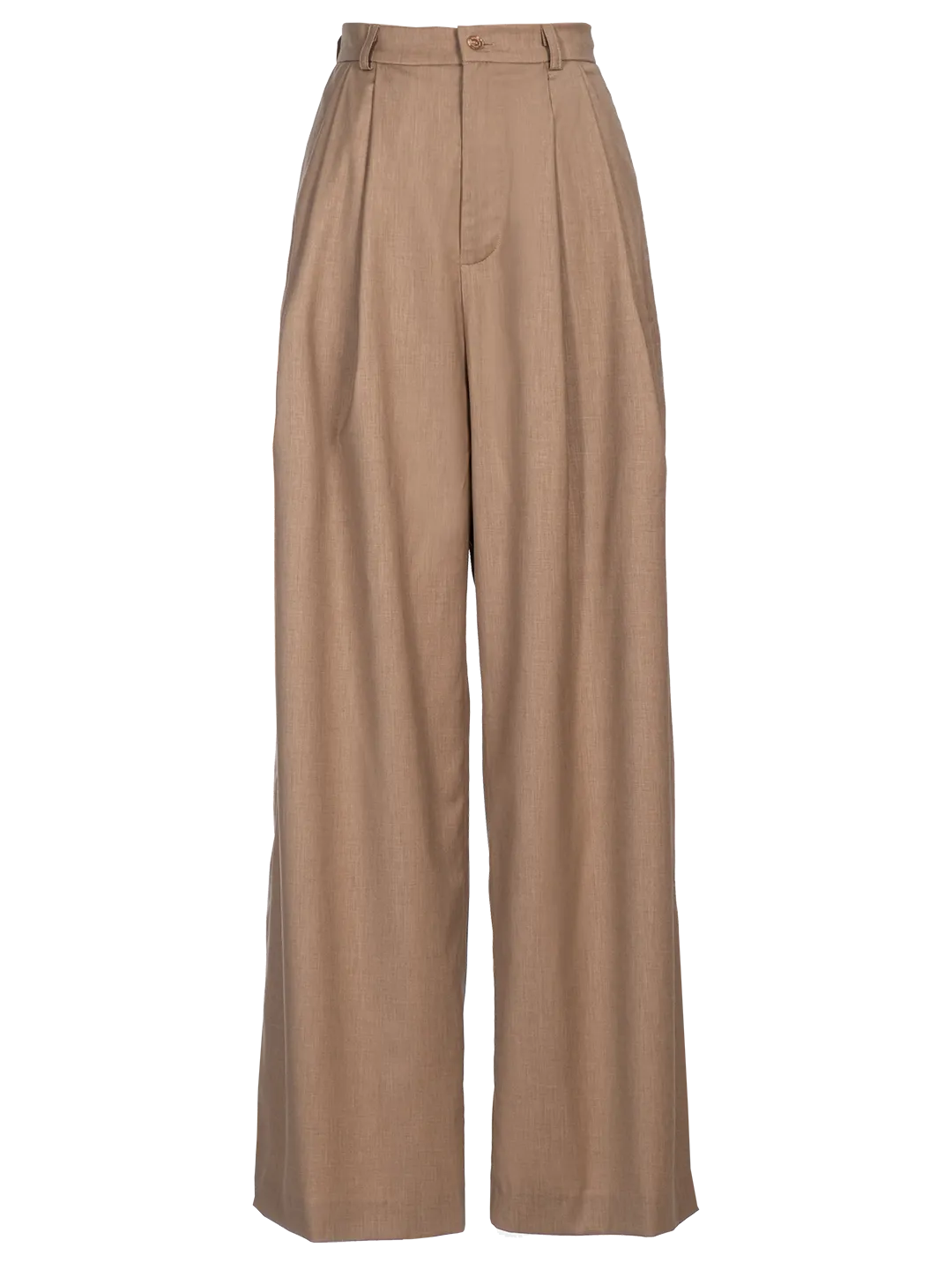 High-waisted Wide-leg Wool Trousers