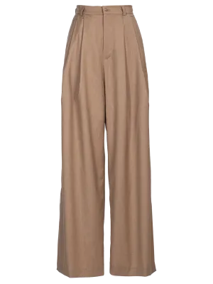 High-waisted Wide-leg Wool Trousers