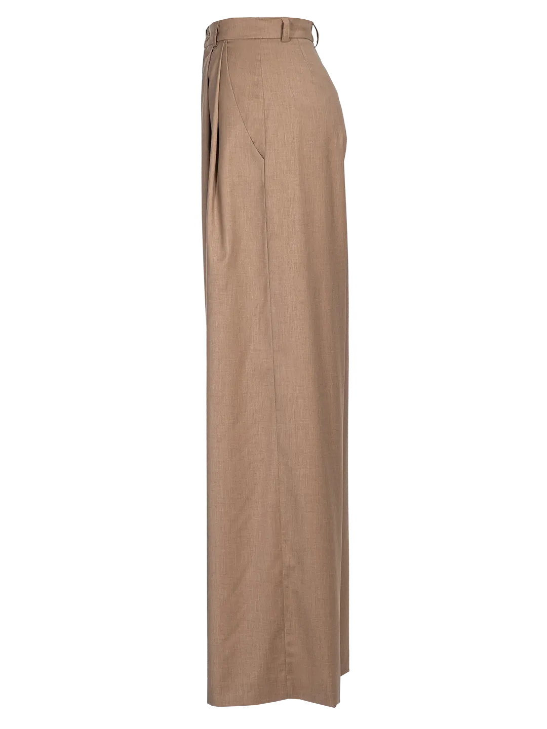High-waisted Wide-leg Wool Trousers