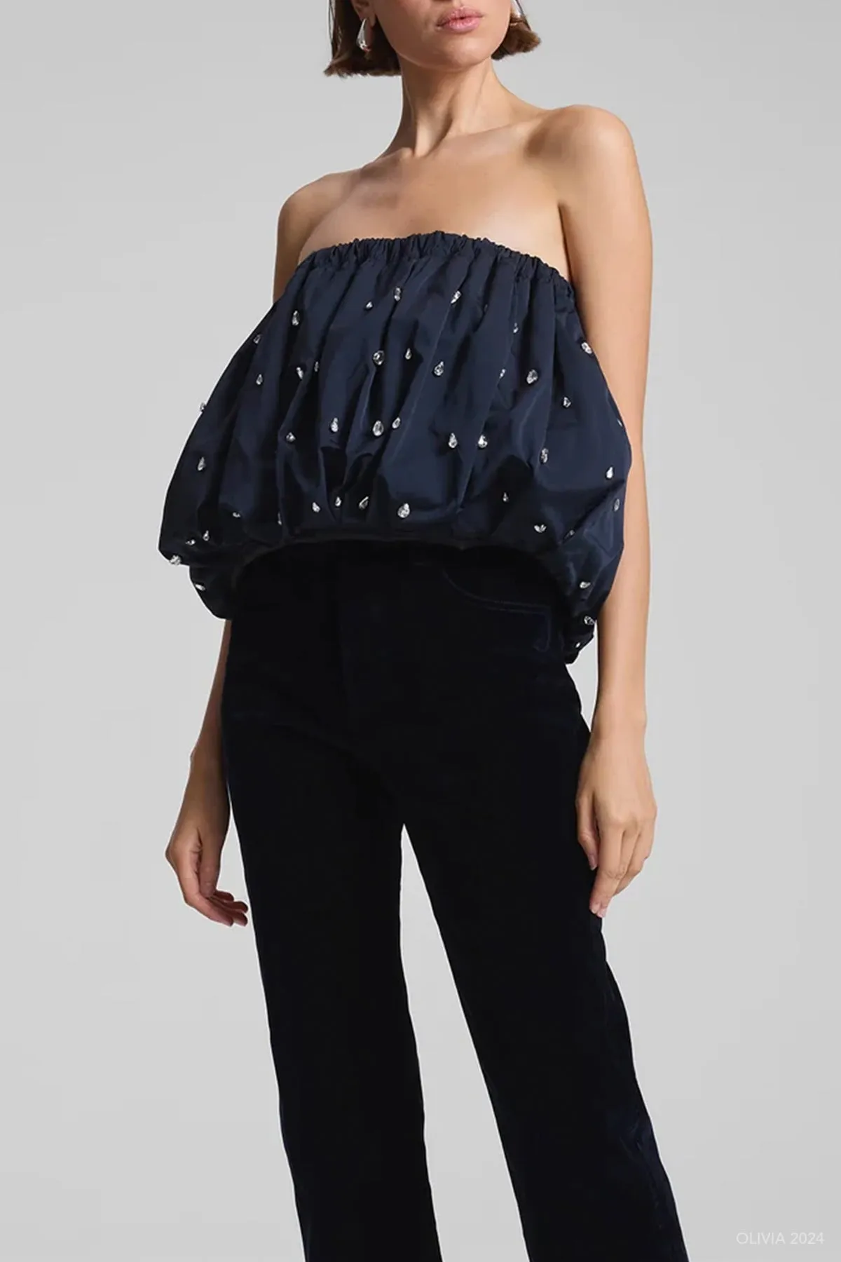 Holly Embellished Convertible Skirt in Navy