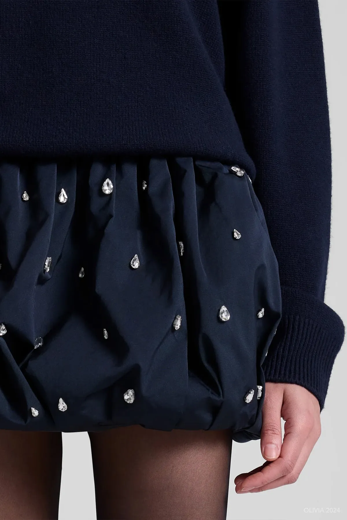 Holly Embellished Convertible Skirt in Navy