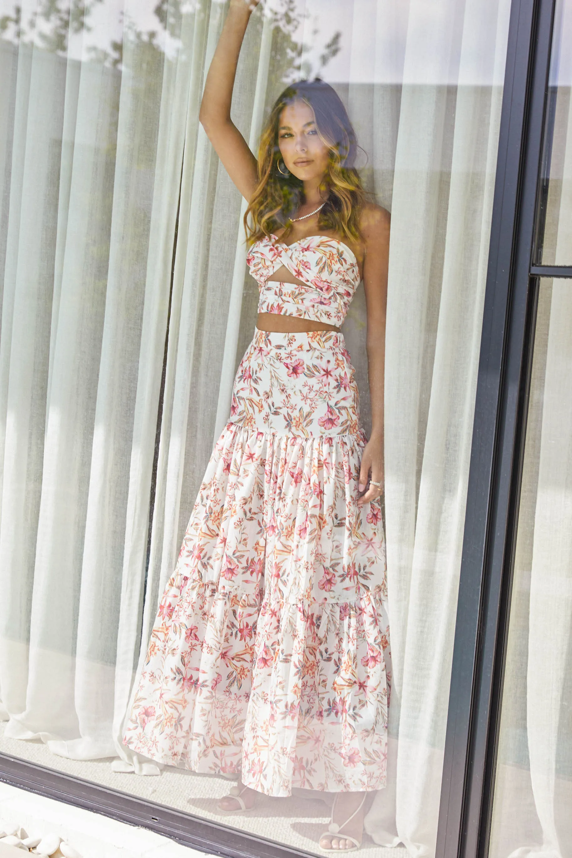 Hydra Skirt / White Floral