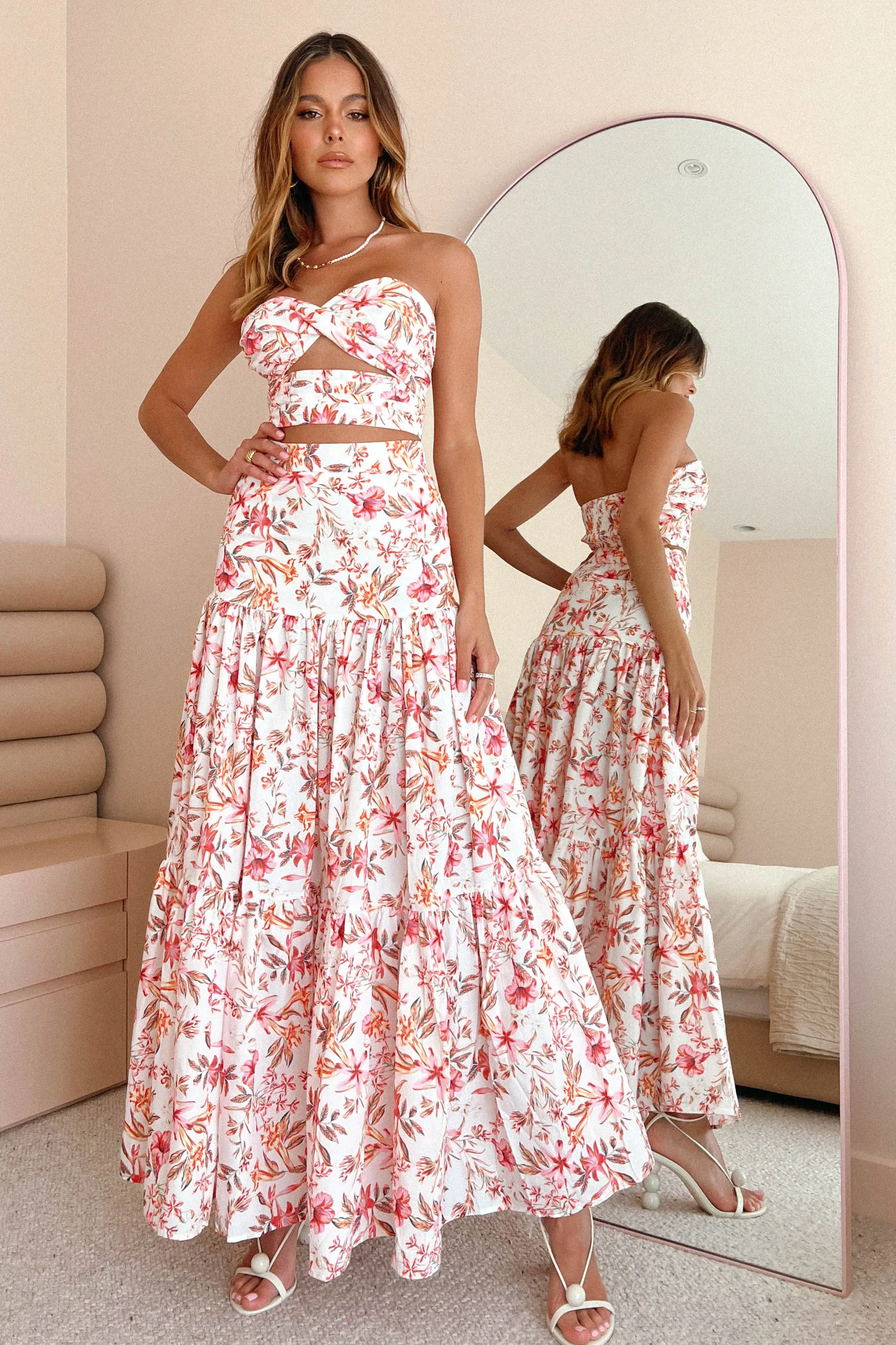Hydra Skirt / White Floral