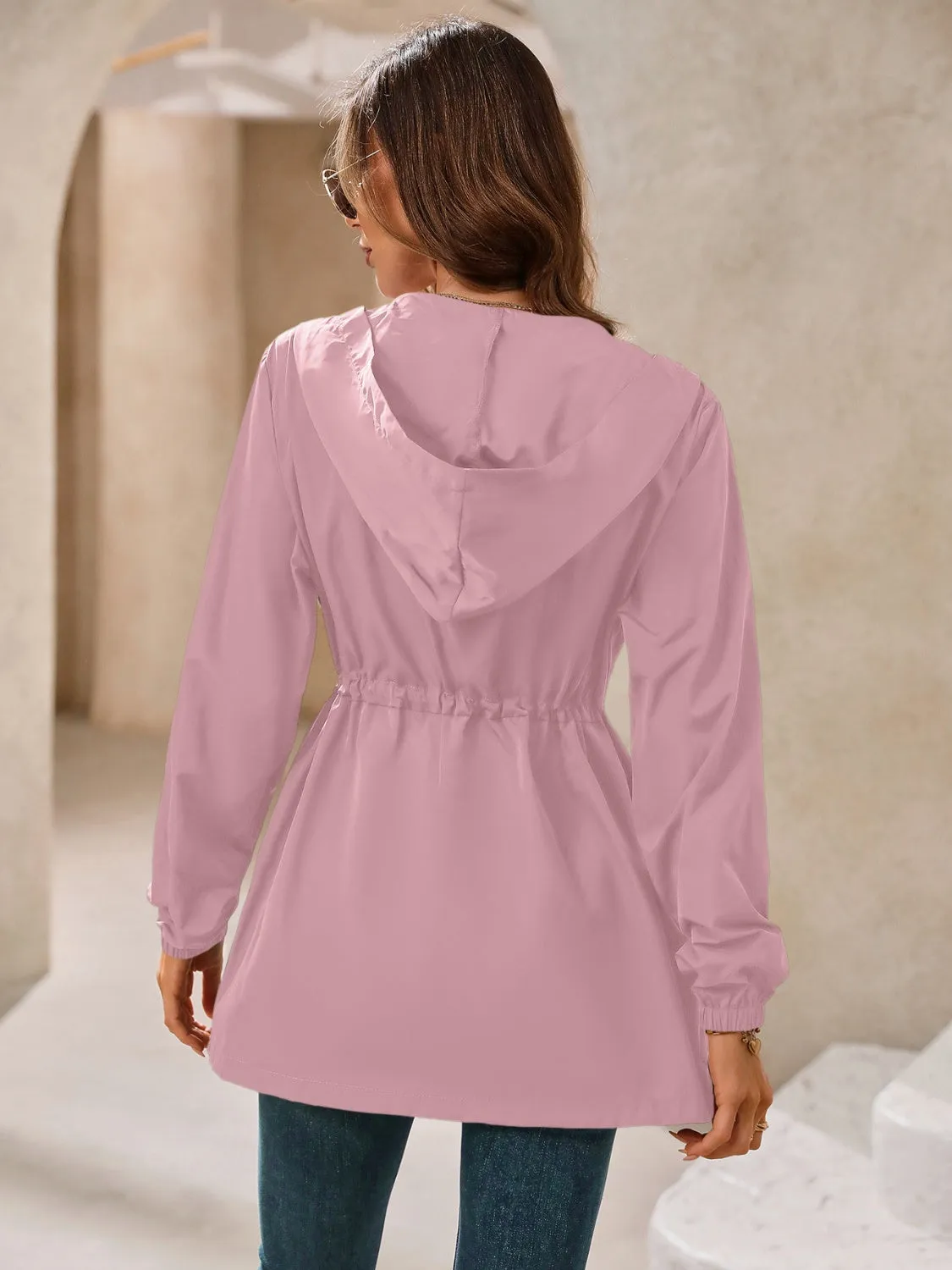 Ivy Lane Outdoor Waterproof Long Sleeve Hooded Windbreaker